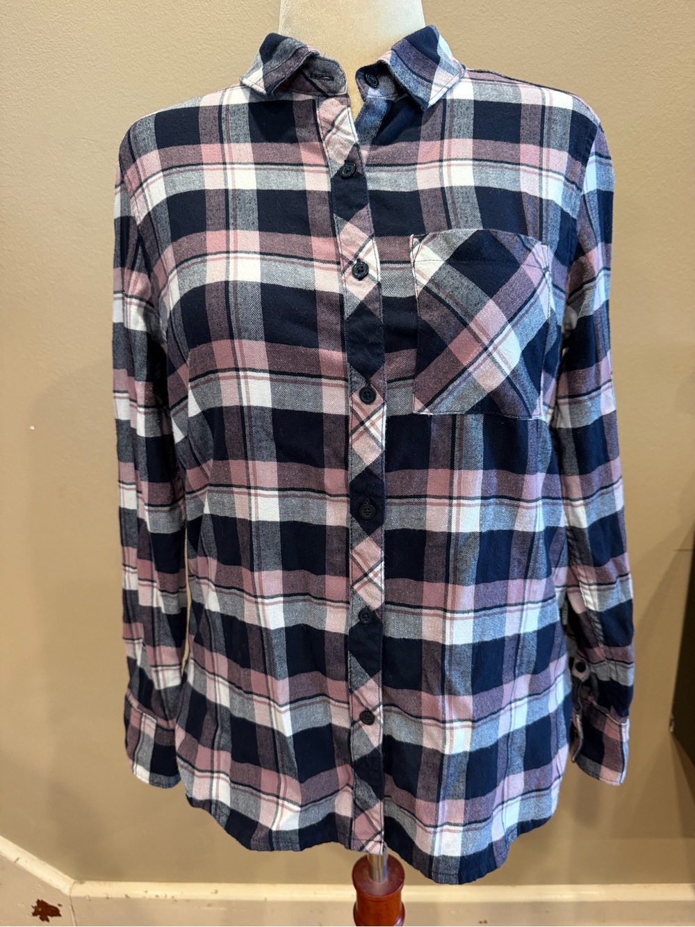 Orvis Women's Long Sleeve Plaid Button-Up Shirt Medium Cabincore Grunge Gorpcore
